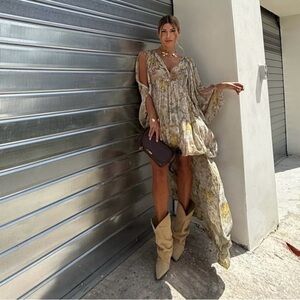 ZARA LONG PRINTED DRESS ZW COLLECTION